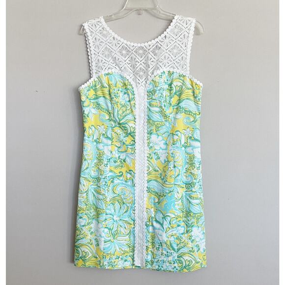 Lilly Pulitzer Sofia Dandelion Yellow Beach Gypsies Lace Shift Dress 12 - Picture 6 of 11